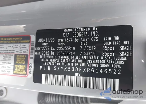 2024 Kia Sportage Sx-Prestige из США, поврежденный, VIN 5XYK53DFXRG146522